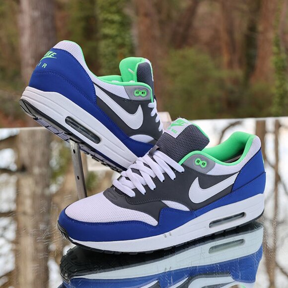 Nike Air Max 1 Essential Grey Hyper Blue - Picture 4 of 14